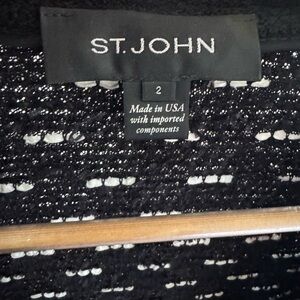 St. John Black, White & Silver Sparkle Knit Jacket